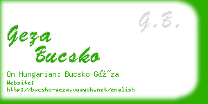 geza bucsko business card